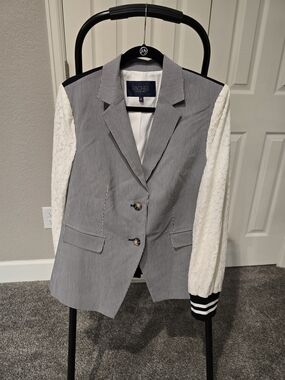 RACHEL Rachel Roy Black and White Pinstripe Blazer